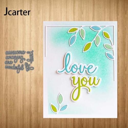 Love You Letters Words Metal Cutting Dies Scrapbooking Craft Stencil Handmade Tools Make Album Model Mould Mold Decor Template