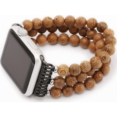 Wood Loop Strap For Apple Watch band 6 se 5 4 3 2 1 44mm 40mm 38mm 42mm Bracelet for iWatch Series 6 SE 5 4 3 watchband bands