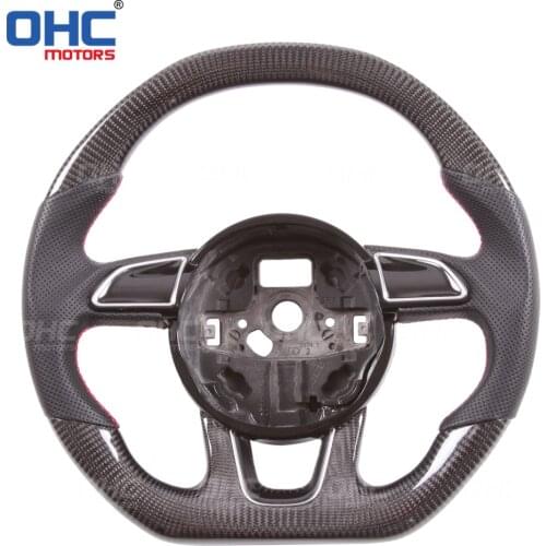 100% Real Carbon Fiber Steering Wheel compatible for Audi A1 A2 A3 A4 A5 S3 S4 RS3 RS4 RS5 RS6 RS7 S line Au-di Q3 Q5 Q7