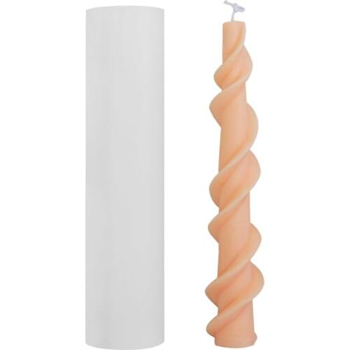 Silicone Candle Mold Spiral Irregular DIY Scented Candle Making Mould Screw Rod Shaped Candle Mold For Home Restaurant Decor