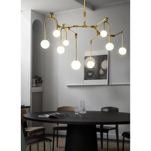 Nordic minimalist postmodern light luxury living room chandelier LED retro creative dining room bedroom willow chandelier