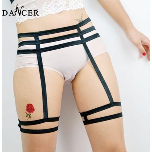 Punk Rock Wedding Garters Body Stockings Suspenders Harajuku Body Harness Sock Garters Stocking Garters Fetish Wear P0001