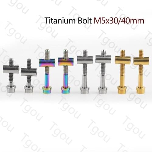 Tgou M5x30 40mm Titanium Bolt + Washer + Nut for Bicycle Thomson Seat Post MTB Bike Seat Post Screw