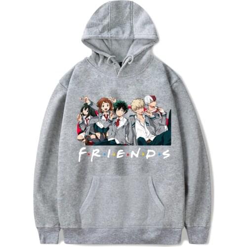 My Hero Academia Anime Sweatshirt Long Sleeve Cartoon Printing Hooded Sweatshirt Japanese Anime Friends Hoody Hoodie Pullover
