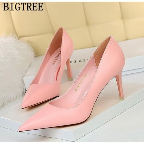 Bigtree Luxury Brand Shoes For Women Heels 2021 Pumps Ladies Heels Black High Heels Ladies Shoes Wedding Shoes Bride Tacones