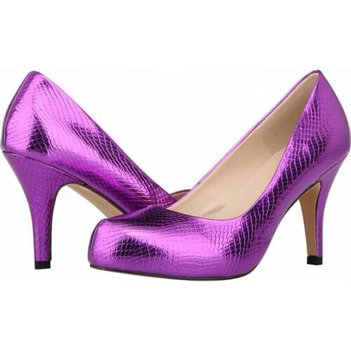 Round Toe New 2020 Women Pumps Thin High Heel Shoes PU 8CM Slip On Office & Career Retro shoes for women 2020 size 35-42 black