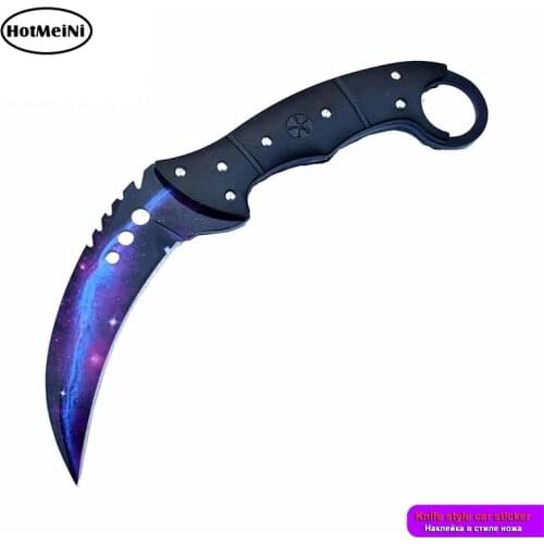 HotMeiNi 13cm x 4.6cm Vinyl Decals for CS GO Karambit Knife Marble Fade Car Stickers Fashion Laptop SUV JDM Camper Waterproof