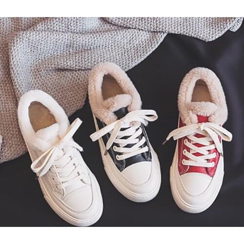 Winter Shoes Woman Sneakers 2020 Lace Up Walking Platform Ladies Flats Vulcanized Shoes Comfort warm Womens Footwear