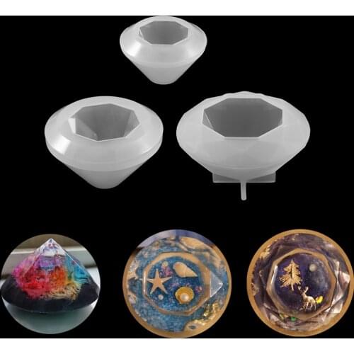 1pcs 3D Diamond Shape Necklace Pendant DIY Epoxy Tools Jewelry Accessorie Epoxy Silicone Resin Mould For Jewelry Accessories