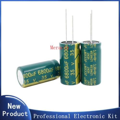 10PCS--100PCS/lot 35V 6800UF 18*35MM high frequency low impedance aluminum electrolytic capacitor 6800uf 35v