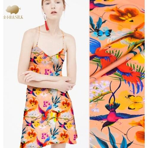 112cm silk elastic double Joe fabric anti-wrinkle soft silk fabric for dress digital inkjet silk fabric material