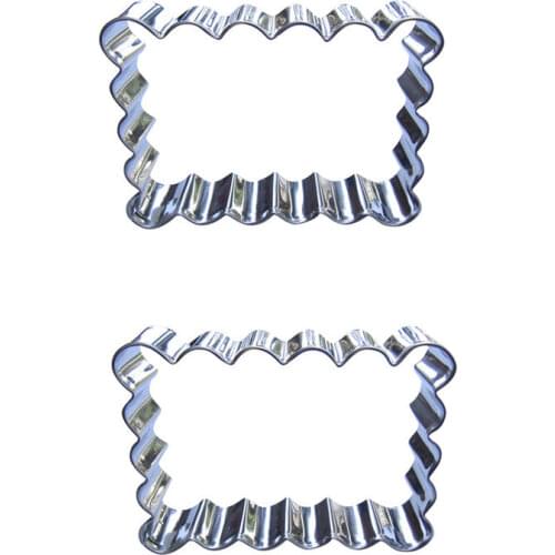 Ripple Rectangle shape 2 piece biscuit cutting molds, baking tools, cake decorating soft candy tools