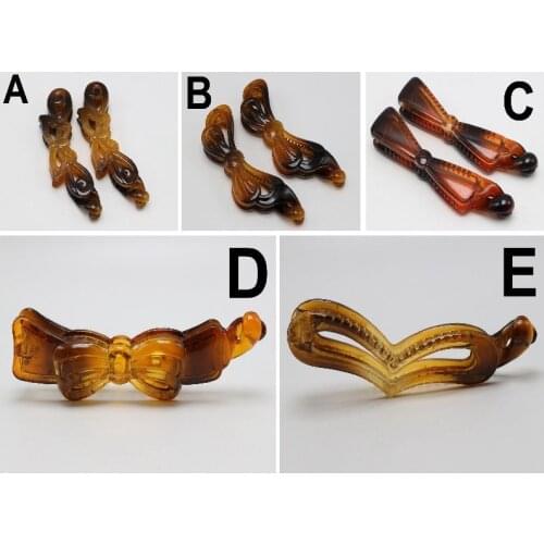 5PCS Coffee Plastic Banana Hair Clips Comb Slide Clamp Claw Grip DIY Craft