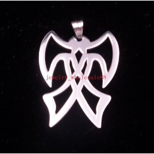 Lot 5pcs In bulk stainless steel Large Polisehd Double axes charms pendant Mens xmas Jewelry
