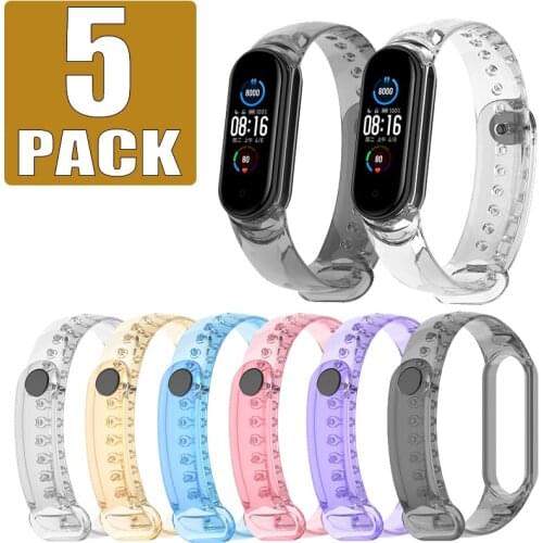5 Pack Silicone Bracelet For Xiaomi Mi Band 5 6 Smart band Wrist band Discolor Strap For Mi Band 3 4 Watchband pulsera Correa