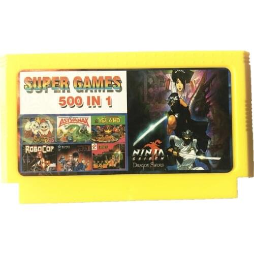 500 in 1 Battle Tank/Contra/Turtles/Tetris 2/1942/DuckFor 60 pins games player