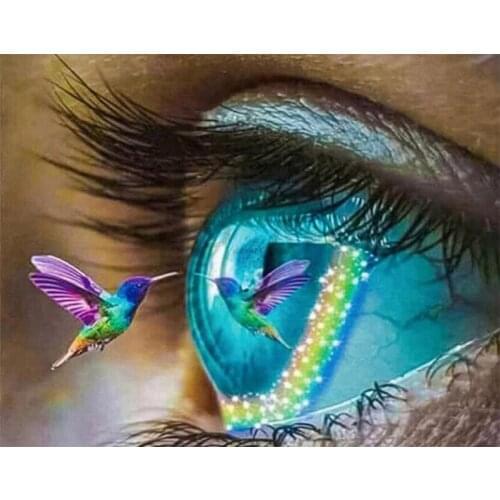 Full Square/Round Drill 5D DIY Diamond Painting "Eyes Blue Bird" Beads with Embroidery Cross Stitch Home Decor Gift FC418