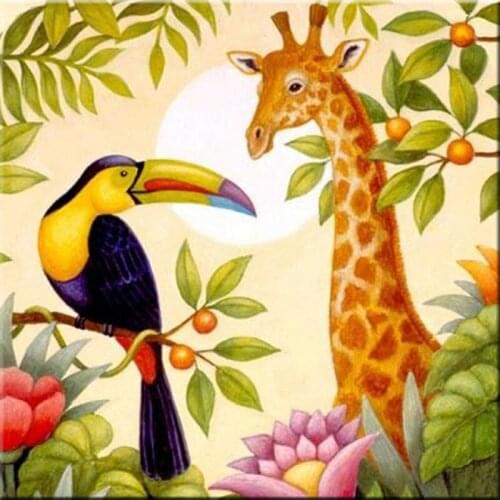 Diy Diamond Painting Cross Stitch Giraffe and bird Diamond Embroidery Crafts 5D Diamond Mosaic sale wall sticker Decoration