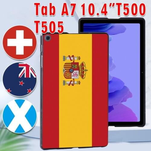 Tablet case for Samsung Galaxy Tab A7 10.4 Inch Flag Pattern Plastic Durable Slim Protective Shell for SM-T500 SM-T505