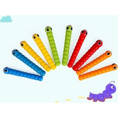 1 Wand + 5 Worms For Catch Worm Game Strawberry Grasping Baby Wooden Toys
