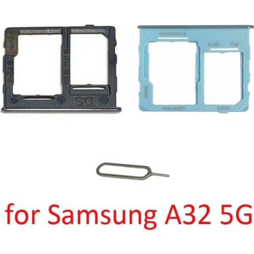 Sim Card Tray Holder For Samsung Galaxy A32 5G A326B A326BR A326 Original New Phone SIM SD Chip Slot Adapter Drawer Part + Pin