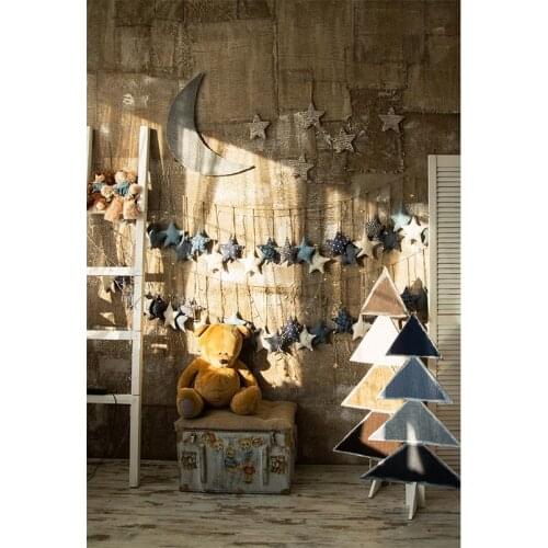 Children and Kid Photography Backdrops Cute Bear Stars Backgrounds for Studio Photo Shoot Vinyl Cloth Computer Printed Customize