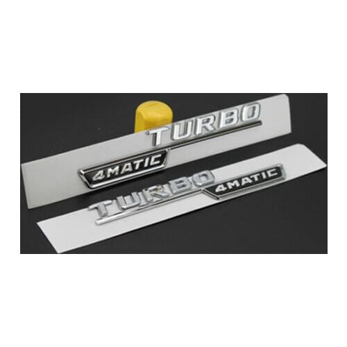 For 2x 4MATIC TURBO Emblem Briefe Kofferraum Rückseite Aufkleber für BITURBO 4MATIC