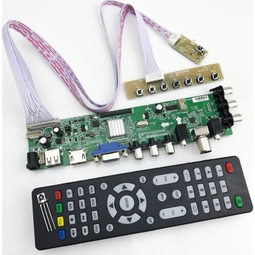 DS.D3663LUA.A81 DVB-T2 DVB-T DVB-C digital TV LCD driver board 15-32inch Universal LCD TV Board+7 key board 36637