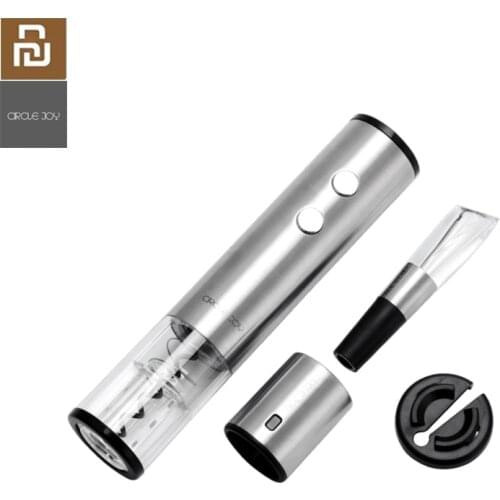 New Youpin Circle Joy Electric Bottle Opener Stainless Steel Mini Wine Stopper Wine Decanter Aerator for Smart Home
