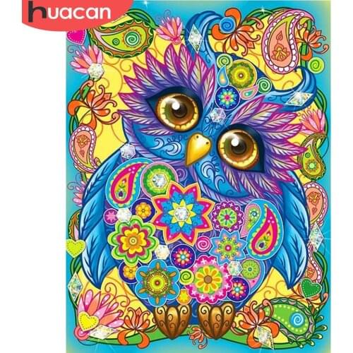 HUACAN 5D Diamond Painting Owl Animal Diamond Embroidery Cross Stitch Full Square/round Diamond Mosaic Rhinestone Picture