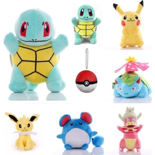 Anime 41 styles of Pokemoned plush toys Charmander Squirtle Bulbasaur plush dolls Eevee Mewtwo Jigglypuff gifts for children