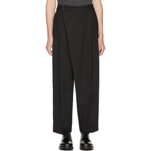 Customized size plus NEW Mens clothing Fashionable simple loose and versatile Casual pants asymmetric and irregular Ninth pants