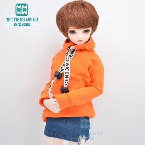 BJD doll clothes fits 40-45cm 1/4 MSD GEM,XAGADOLL fashion Letter band sweatshirt black, white, red, orange