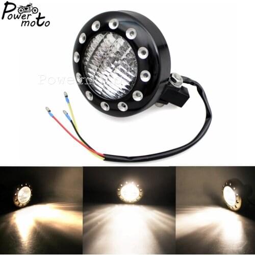 Motorcycle Black Headlight H4 12V Emark High/Low Beam Headlight For Harley XS650 Cafe Racer Bobber Chopper Custom Headlamp