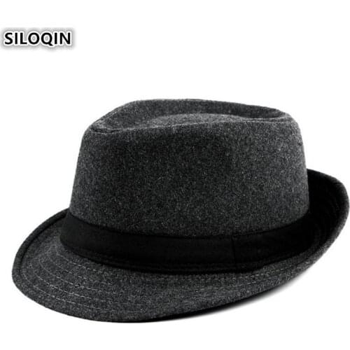 SILOQIN Mens Fedoras Hat Simple Elegant Womens Jazz Hat 2019 New British Fashion Hats For Men And Women Snapback Couple Cap
