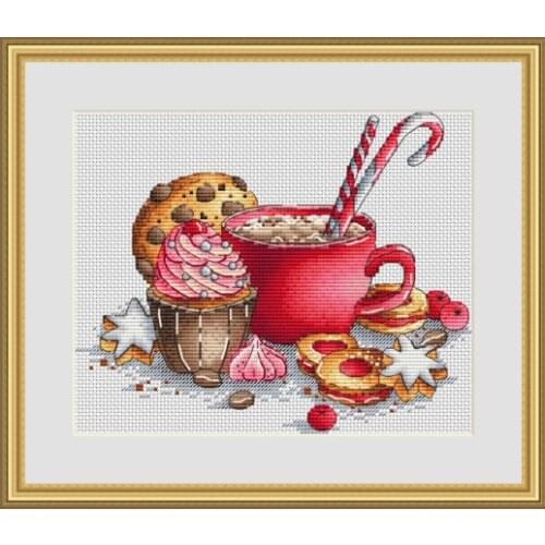 Red Christmas Cup 30-26 Cross stitch kits Cross Stitch Kit Packages Counted Cross-Stitching Kits Cross stich Painting Set