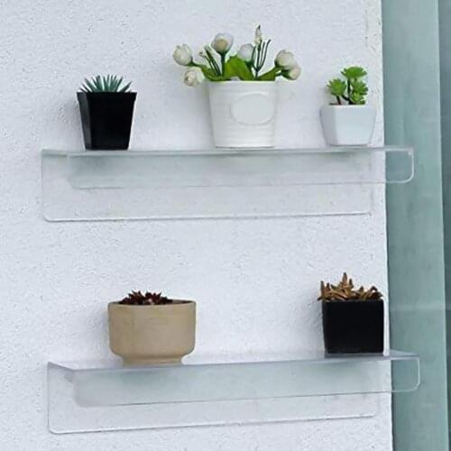 Multi-purpose Lightweight Clear Invisible Acrylic Floating Shelf for Bathroom