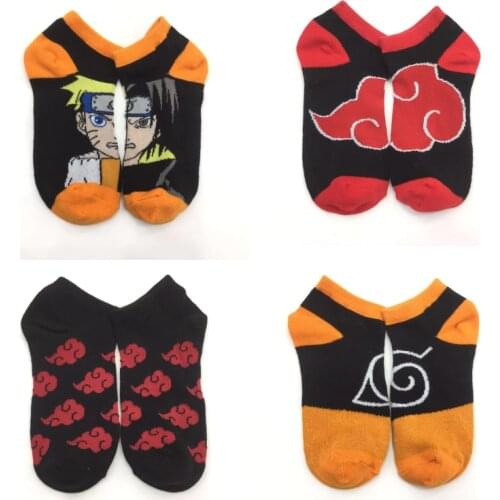 New Anime Hokage Pain Konoha Red Cloud Symbol Sock Kakashi Sharingan Cosplay Socks Kids Adult Cotton Stockings Hose Socks