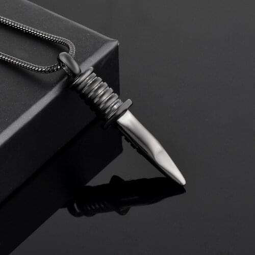 Punk JEWELRY Stainless Steel Cremation Ash Urn Necklaces for Ashes Pendants Attractive Knife Men Jewelry HOT SALE