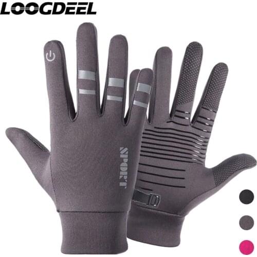 LOOGDEEL Winter Fishing Gloves Touch Screen Thermal Windproof Warm Full Finger Anti-slip Fishing Gloves For Men Women