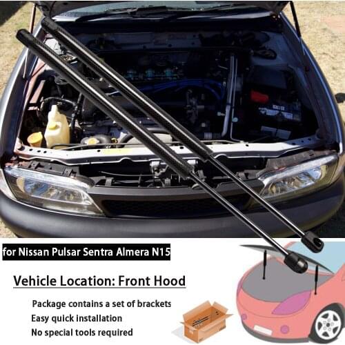 For Nissan Pulsar N15 Sentra Lucino 1995-2000 Front Hood Bonnet Modify carbon fiber Gas Struts Shock Damper Lift Supports
