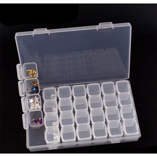 28 Slots Adjustable Plastic Storage Box Storage Box Case for jewelry Diamond Embroidery Craft Bead Pill Holder Storage Tool