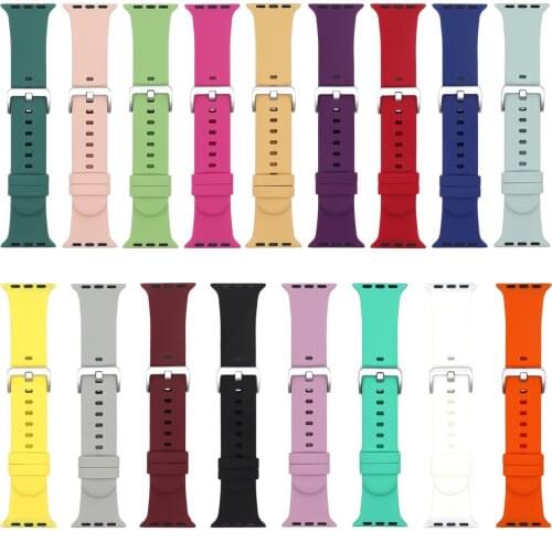 New Candy Color Sports Band for apple Watch Series 6 5 4 3 2 SE Silicone Watch Strap for iWatch 38 40 42 44MM Buckle Bracelet
