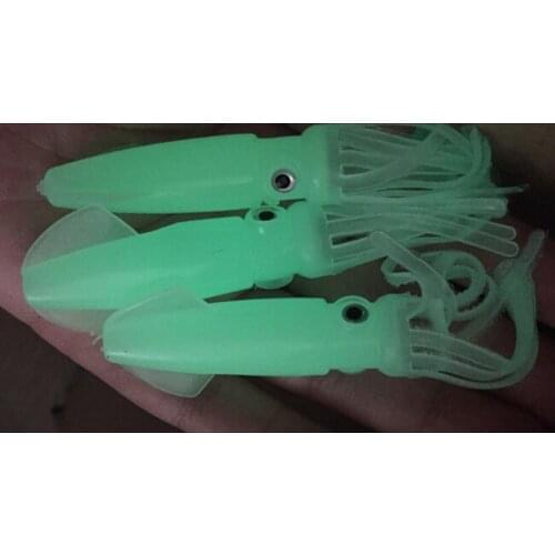 Rubber Colorful Hook Fishing Lure Shrimp Worms Soft Bait Squid Sharp Fish Hook Simulated Shrimp Transparent Fluorescent Light