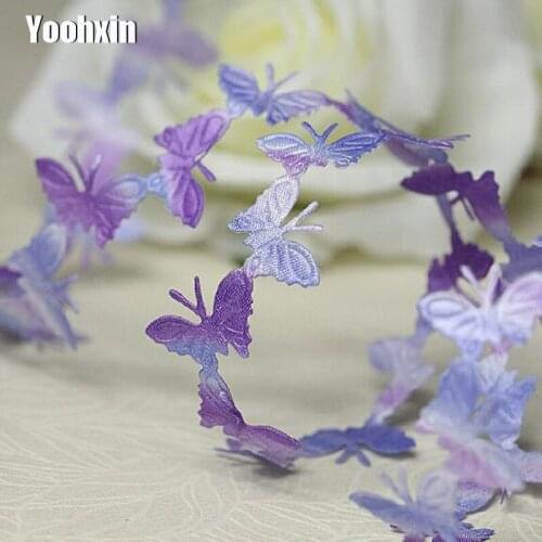 Luxury cotton blue yellow Embroidery Lace Fabric wide DIY applique collar trim ribbon Sewing cord dubai guipure decor