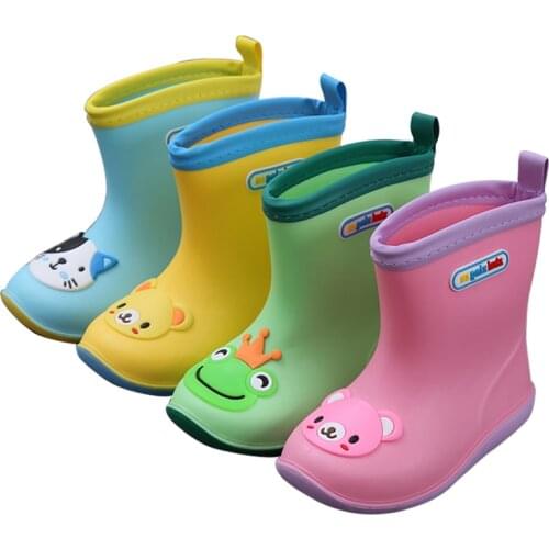 Waterproof Children rainboots Baby Rubber Rain Shoes Warm Boys Girls Rain Boots children Kids Boy Girl Rain Shoes cotton-pad