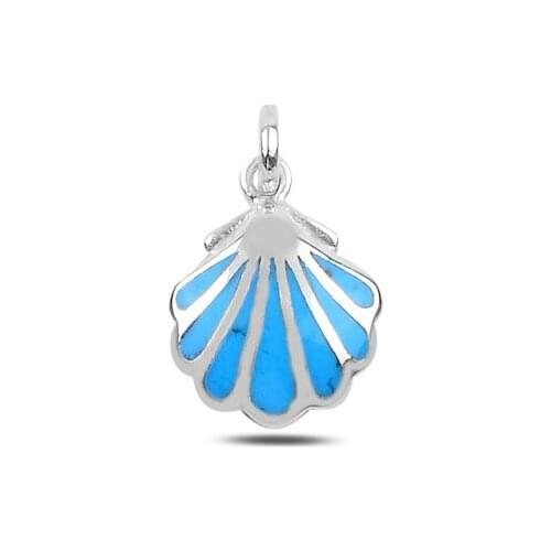 Silver 925 Sterling Dangle Mussel Shell Pendant
