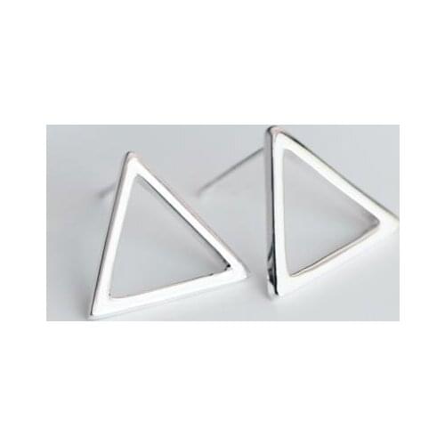 Shuangshuo Vintage Geometric Stud Earrings for Women Hollow Tirangle Earings Fashion Jewelry Earring joyas boucle d'oreille S054