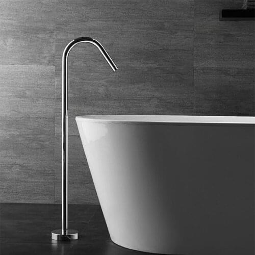 Bathroom Basin Sink Faucet Solid Brass Floor Standing Tap Bathtub Faucet Matte Black Chrome Hot Cold Mixer Single Handle