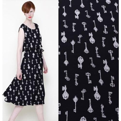 Printed Crepe De Chine Mulberry Silk Fabric Drape Skin-friendly Breathable Shirt Dress Clothing Home Textile Natural Silk